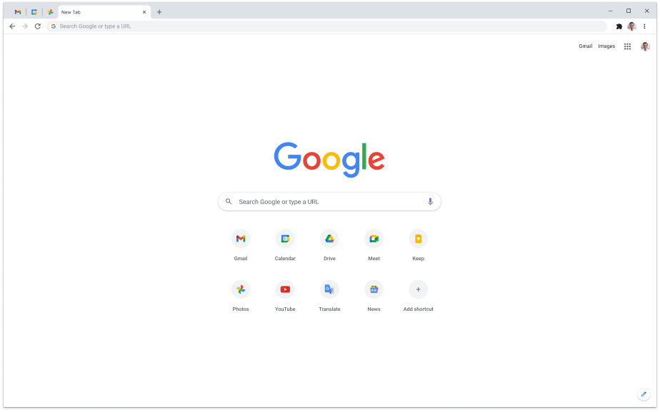 Ordinateur portable affichant la page d'accueil google.com.